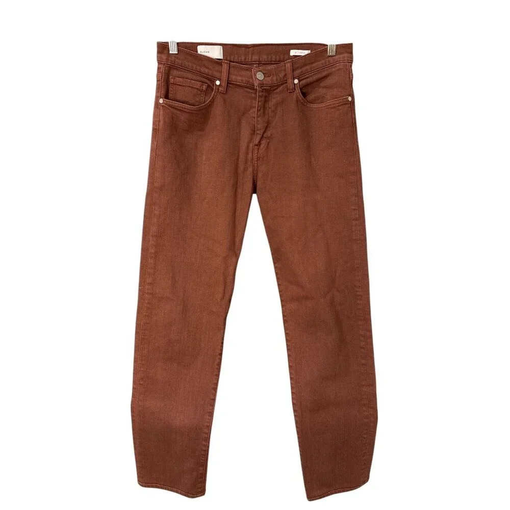 BLDWN Mens Modern Slim Jeans Brick Color Size 31 Cotton Blend, Pre-Owned